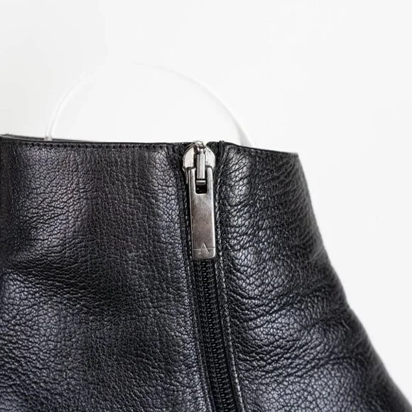 Aquatalia Ulyssa Leather Boots Pebble Black Ankle Boots Bootie Side Zip Size 7.5 - Picture 9 of 11